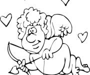 Coloriage Ange d'amour cartoon