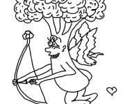 Coloriage Arbre comme cupidon d'amour