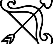 Coloriage Arc et fl&egrave;che de cupidon