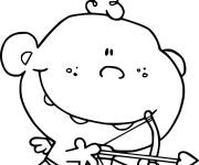 Coloriage B&eacute;b&eacute; cupidon de dessin anim&eacute;