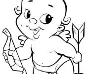 Coloriage B&eacute;b&eacute; cupidon pr&ecirc;t pour lancer l'amour