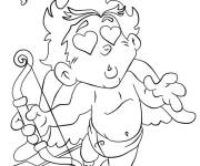 Coloriage Cupidon &agrave; tomb&eacute; amoureux