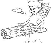 Coloriage Cupidon avec ricochet des c&oelig;urs