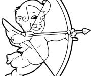 Coloriage Cupidon avec son arc et flèche