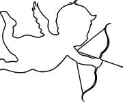 Coloriage Cupidon contour pour les amoureux