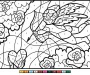 Coloriage Cupidon d'amour num&eacute;rot&eacute;