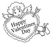 Coloriage Cupidon envoie l'amour pour le saint valentin
