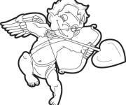 Coloriage Cupidon espi&egrave;gle pour enfant