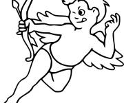 Coloriage et dessins gratuit Cupidon et son arc et flèche symbole d'amour à imprimer