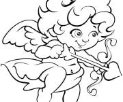Coloriage Cupidon innocent avec son et fl&egrave;che d'amour