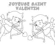 Coloriage Cupidon joyeuse saint valentin