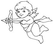 Coloriage cupidon mignon avec des fl&egrave;ches d&rsquo;amour