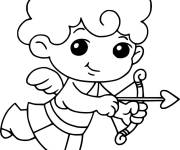 Coloriage et dessins gratuit Garçon cupidon kawaii à imprimer