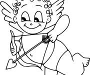 Coloriage Garçon cupidon qui sourit