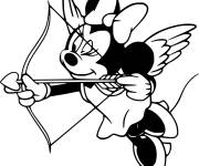 Coloriage et dessins gratuit Minnie Mouse cupidon avec arc et flèche à imprimer