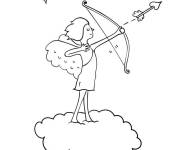 Coloriage Patronne d'amour sur nuage