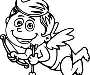 Coloriage et dessins gratuit Petit cupidon rigolo à imprimer