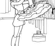Coloriage Barbie avec sa robe de danse