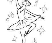 Coloriage Belle danseuse ballerina au spectacle