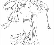Coloriage Belle danseuse orientale