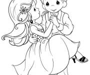 Coloriage Couple danseur et danseuse pour enfants