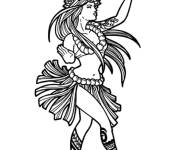 Coloriage Danse hawa&iuml;enne &agrave; imprimer