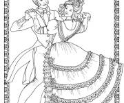 Coloriage Danseur et danseuse dans le show