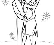 Coloriage Danseur et danseuse stylis&eacute;