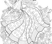 Coloriage Danseuse adulte avec motifs