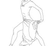 Coloriage Danseuse adulte en performance