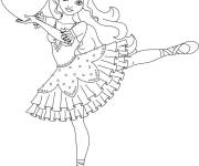 Coloriage Danseuse avec un c&oelig;ur