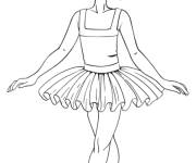 Coloriage et dessins gratuit Danseuse ballet dessin anim&eacute; à imprimer
