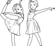 Coloriage et dessins gratuit Danseuse Camille et F&eacute;licie de Ballerina à imprimer