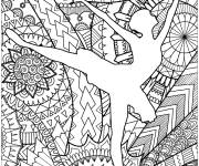 Coloriage et dessins gratuit Danseuse classique anti-stress à imprimer