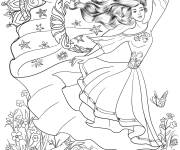 Coloriage Danseuse dans la nature