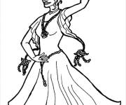 Coloriage Danseuse danse pendant la c&eacute;r&eacute;monie