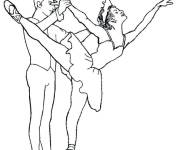Coloriage Danseuse de ballet avec le danseur