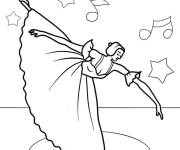 Coloriage Danseuse de ballet en plein spectacle