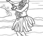 Coloriage Danseuse de Hula