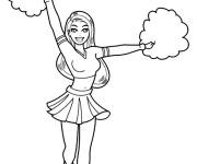 Coloriage Danseuse de la pom-pom girl