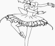 Coloriage Danseuse de manga