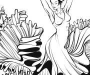 Coloriage Danseuse dramatique pour adulte