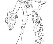 Coloriage Danseuse espagnole