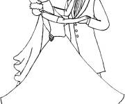 Coloriage Danseuse et danseur de bal