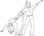 Coloriage et dessins gratuit Danseuse et danseur de jazz à imprimer