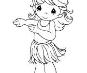 Coloriage et dessins gratuit Danseuse fille mignonne à imprimer
