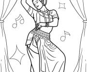Coloriage Danseuse indienne d'Odissi