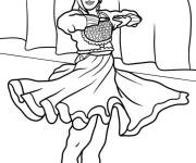 Coloriage Danseuse indienne sur la sc&egrave;ne