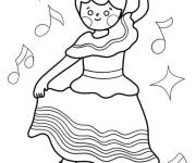 Coloriage Danseuse kawaii