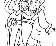 Coloriage Danseuse pendant la danse romantique